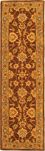 SAFAVIEH Heritage Collection 7'6" x 9'6" Brown / Blue HG343J Handmade Traditional Oriental Premium Wool Area Rug