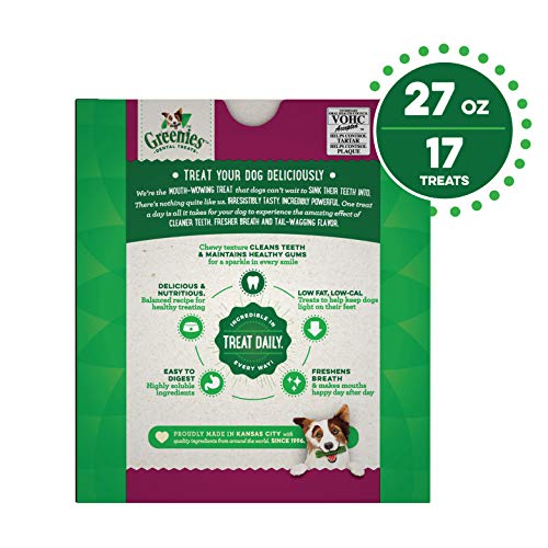 Greenies Weight Management Large Natural Dog Dental Care Chews Weight Control Dog Treats, 27 oz. Pack (17 Treats)