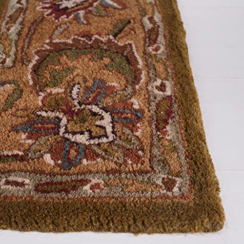 SAFAVIEH Classic Collection Accent Rug - 2' x 3', Olive & Camel, Handmade Traditional Oriental Wool, Ideal for High Traffic Areas in Entryway, Living Room, Bedroom (CL758M)