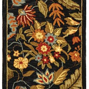 SAFAVIEH Chelsea Collection Accent Rug - 1'8" x 2'6", Black, Hand-Hooked French Country Wool, Ideal for High Traffic Areas in Entryway, Living Room, Bedroom (HK141B)