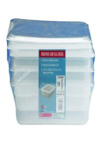 cambro set, 6.3 qt, 3 pack, translucent food pans and seal covers, 1/2 size, 4 inch deep