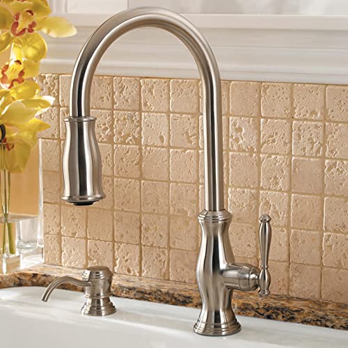 Pfister GT529-TMY Hanover 1-Handle Pull-Down Kitchen Faucet with Soap Dispenser, Tuscan Bronze