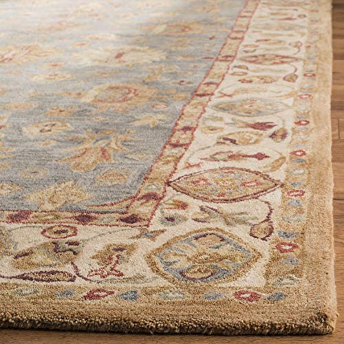 SAFAVIEH Anatolia Collection Runner Rug - 2'3" x 8', Blue & Ivory, Handmade Traditional Oriental Wool, Ideal for High Traffic Areas in Living Room, Bedroom (AN547A)