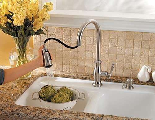 Pfister GT529-TMY Hanover 1-Handle Pull-Down Kitchen Faucet with Soap Dispenser, Tuscan Bronze