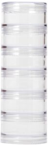 paylak ctnb110 storage box with 6 stackable clear round containers for crafts and small items