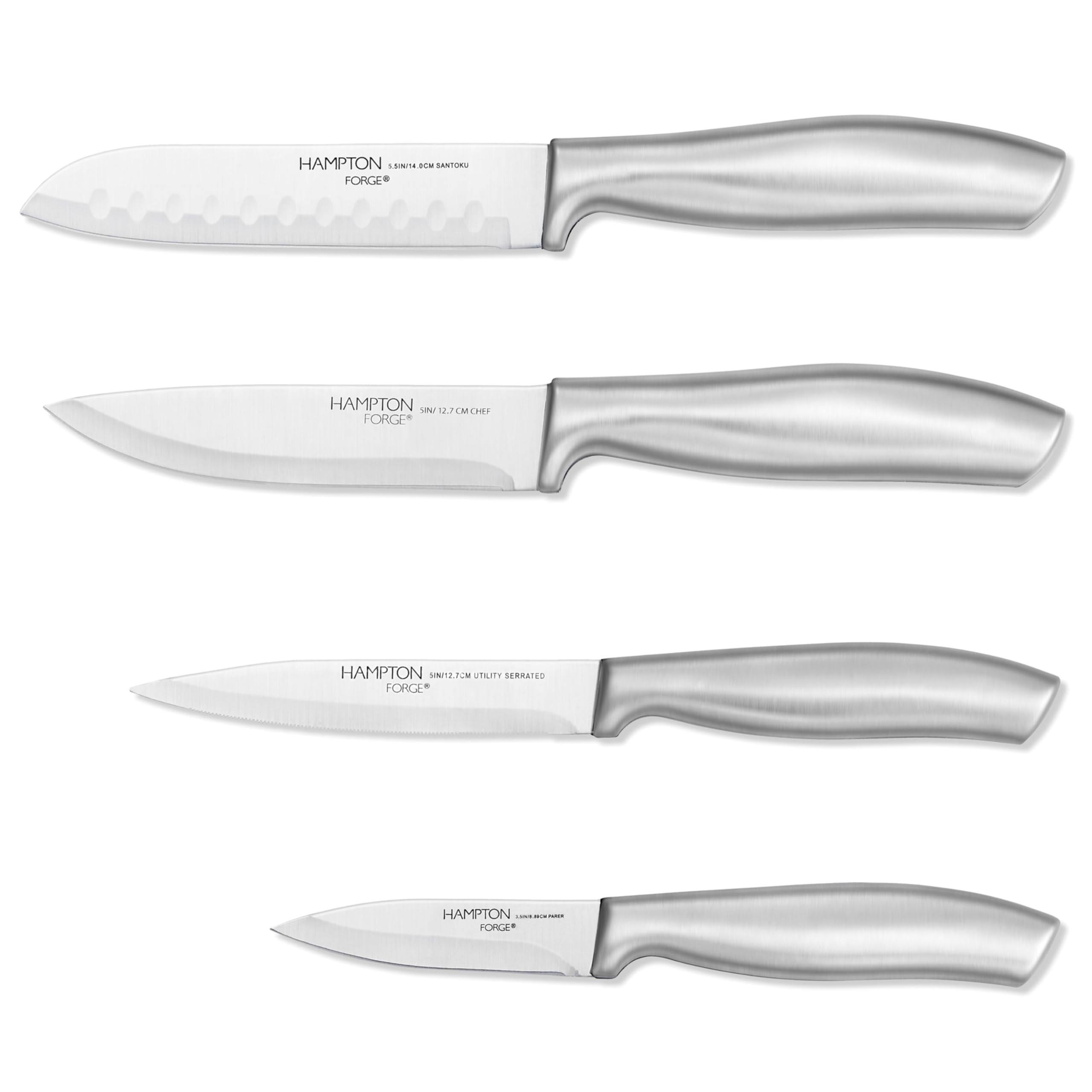 Hampton Forge Kobe–5PieceUtility KnifeBlockSet–Silver, 5 Piece