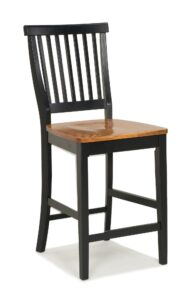 home styles wood counter stool with slat backs and black and rich oak seat finish