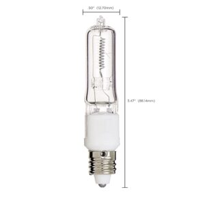 Satco S3181 120V 500-Watt T4 E11 Base Light Bulb, Clear