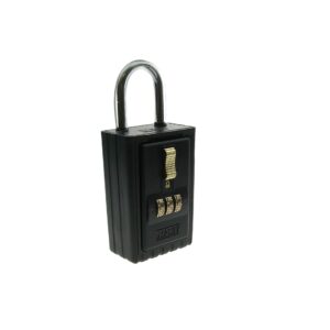 NU-SET Lock | 3 Digit 26-Alpha Combination Lock Box | Keyed Shackle Key Storage Lock Box | Home Improvement & Door Hardware (Black)