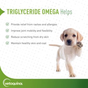 Vetoquinol Triglyceride Omega Dog Supplement Capsules, Medium-Breed: 40-79 lbs, 60ct