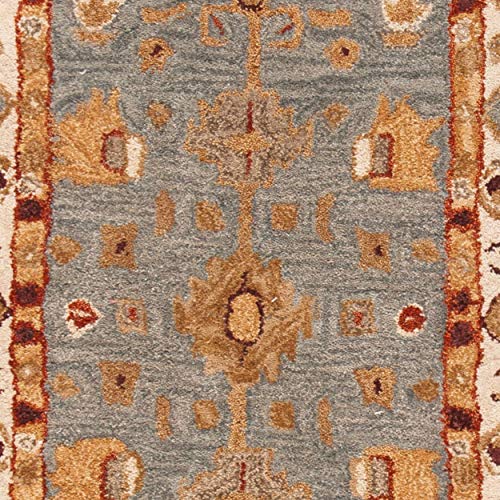 SAFAVIEH Anatolia Collection Runner Rug - 2'3" x 8', Blue & Ivory, Handmade Traditional Oriental Wool, Ideal for High Traffic Areas in Living Room, Bedroom (AN547A)