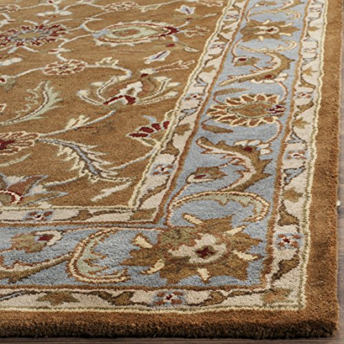 SAFAVIEH Heritage Collection Accent Rug - 2'3" x 4', Brown & Blue, Handmade Traditional Oriental Wool, Ideal for High Traffic Areas in Entryway, Living Room, Bedroom (HG812A)