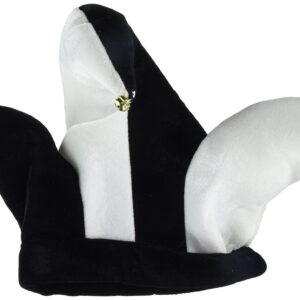 Beistle Plush Black & White Jester Hat