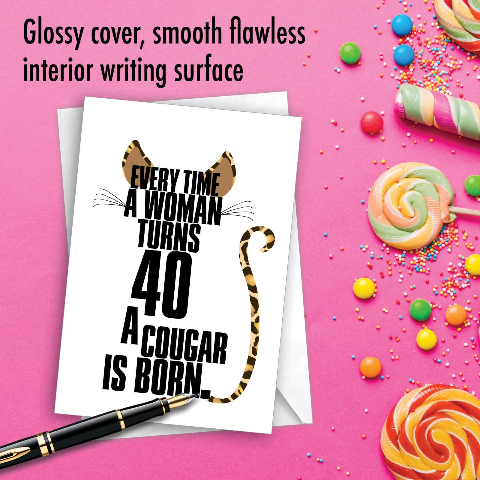 NobleWorks - Funny 40th Milestone Birthday Greeting Card with 5 x 7 Inch Envelope (1 Card) Bday Cougar 8802