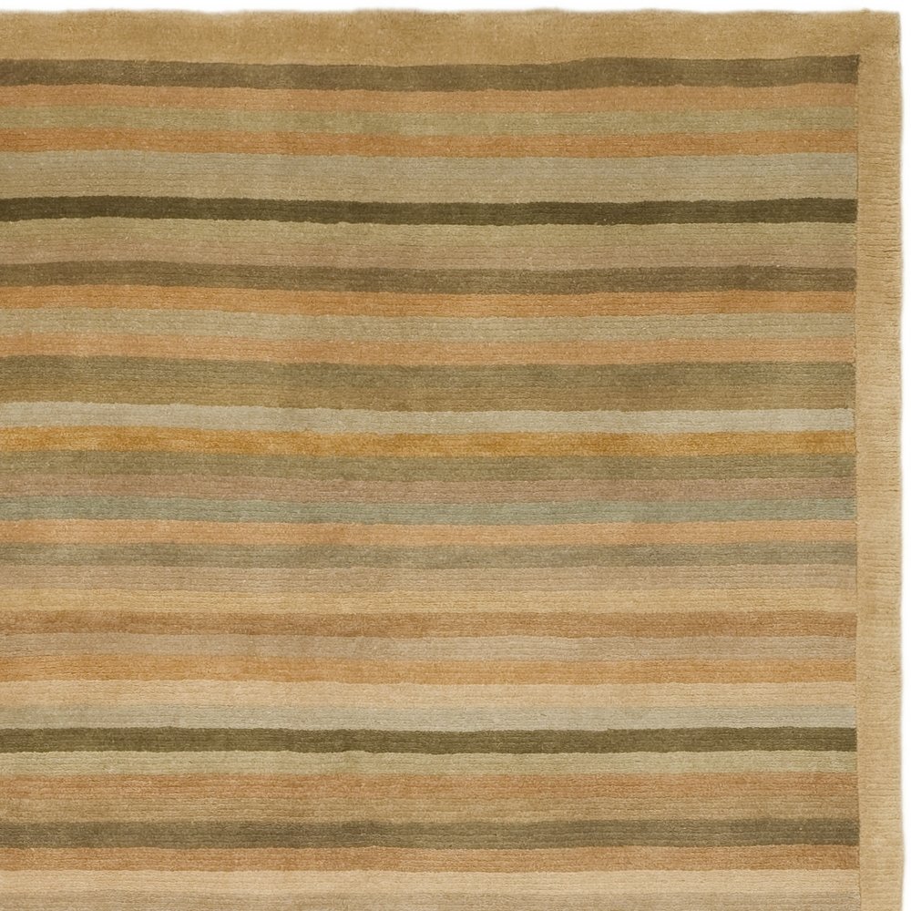 SAFAVIEH Tibetan Collection 2' x 3' Apricot / Sage TB198A Hand-Knotted Modern Premium Wool Accent Rug