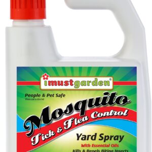 I Must Garden Outdoor Yard Spray: Kills & Repels Mosquitos, Ticks, Fleas, and Other Biting Insects – Powerful Blend of Natural Essential Oils – Safe for People, Pets & Plants – 32oz