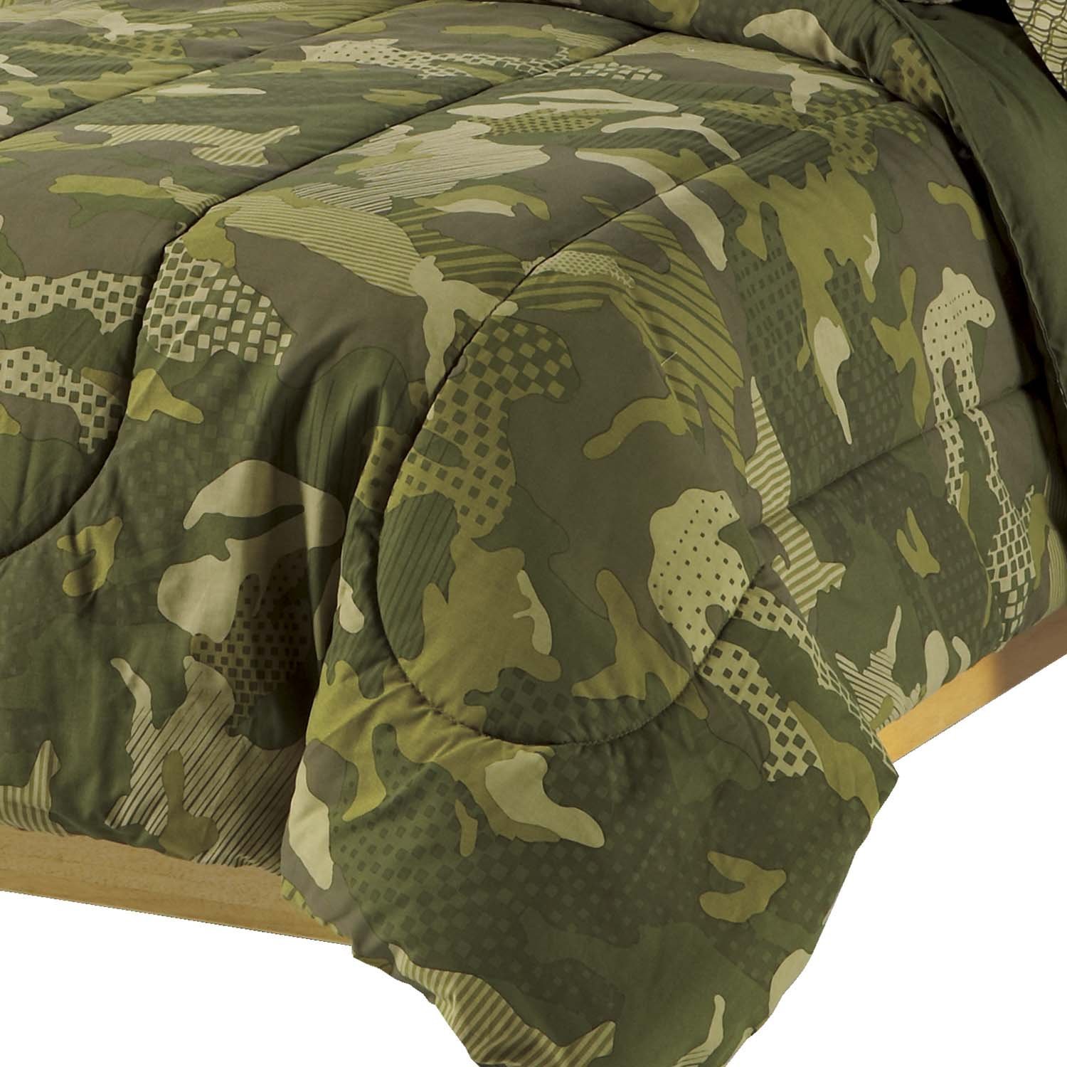 Dream Factory Boys Army Green Desert Camo Comforter Set, Multi, Full