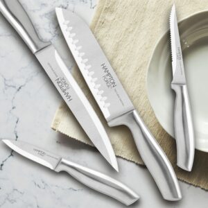 Hampton Forge Kobe–5PieceUtility KnifeBlockSet–Silver, 5 Piece