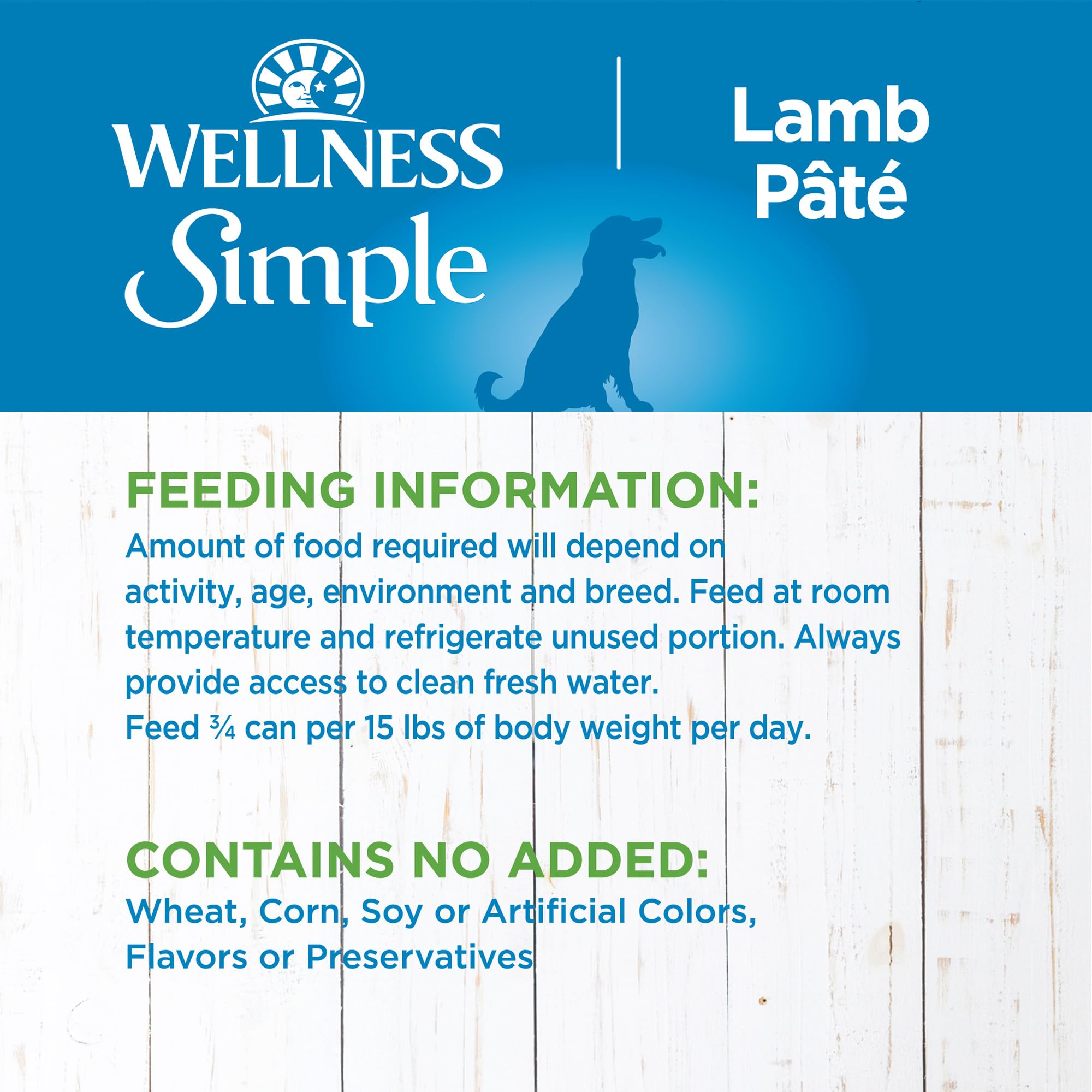 Wellness Simple Natural Wet Canned Limited Ingredient Dog Food, Lamb & Potato, 12.5-Ounce Can (Pack of 12)