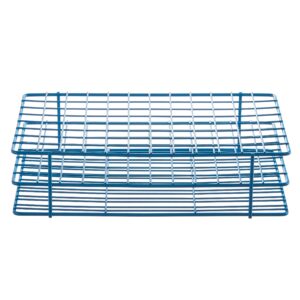 SP Bel-Art Poxygrid 96-Place Test Tube Rack for 16-17mm Tubes, Durable Wire Frame with Chemical-Resistant Blue Epoxy Coating, Ideal for Lab, Drug Discovery, and Robotic Applications – Autoclavable