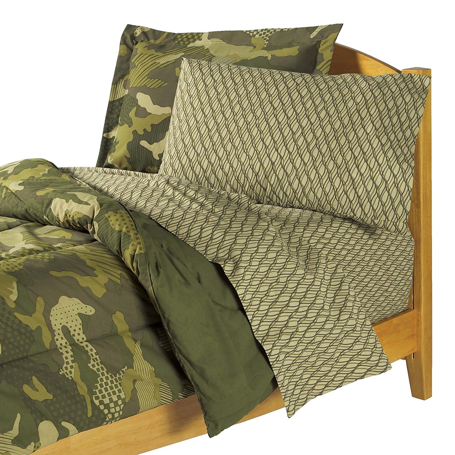 Dream Factory Boys Army Green Desert Camo Comforter Set, Multi, Full