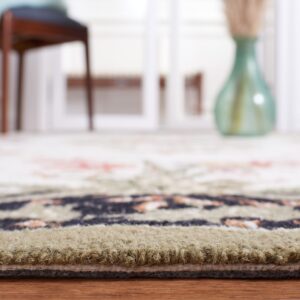 SAFAVIEH Chelsea Collection Accent Rug - 3'9" x 5'9", Creme & Black, Hand-Hooked French Country Wool, Ideal for High Traffic Areas in Entryway, Living Room, Bedroom (HK92A)