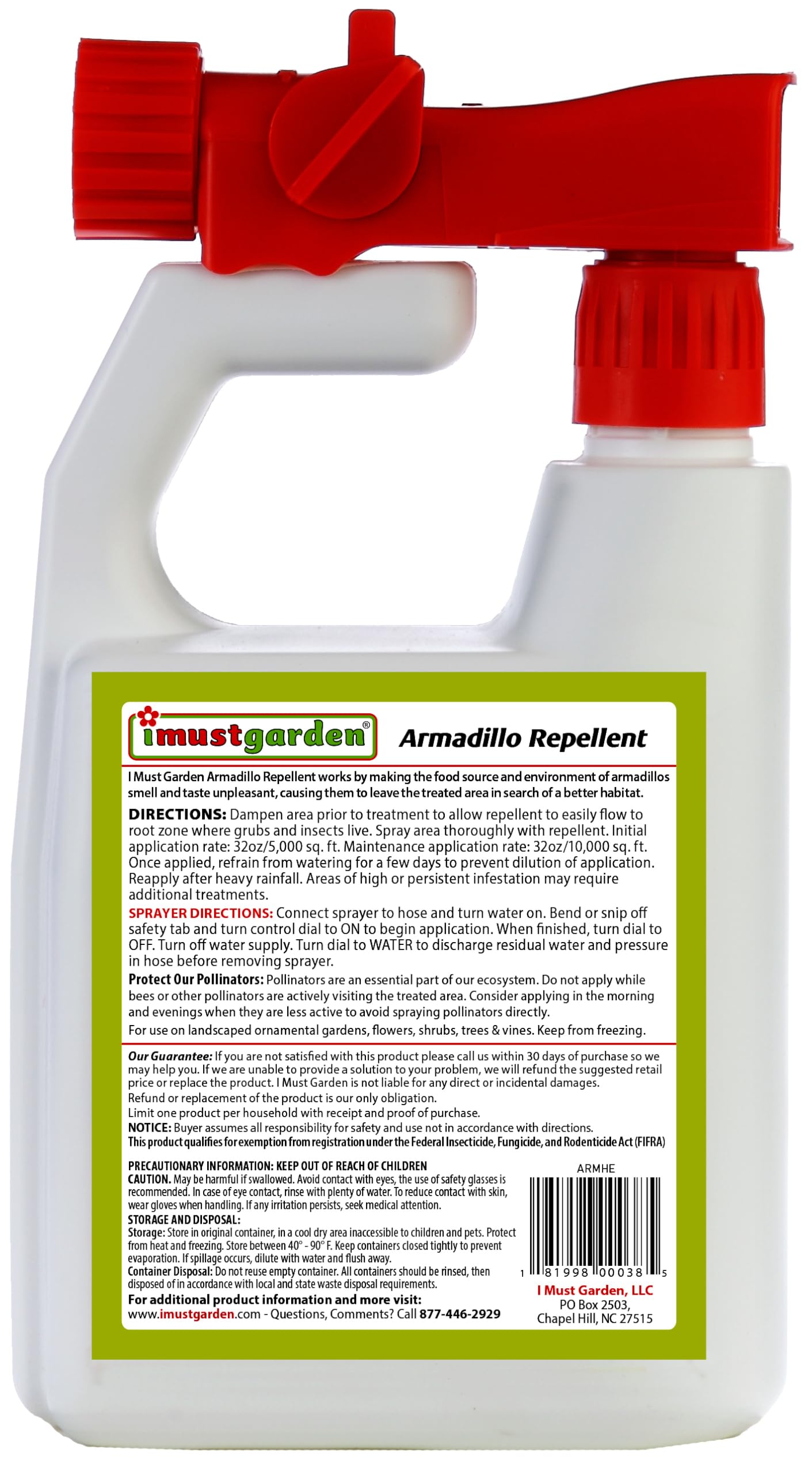 I Must Garden Armadillo Repellent - 32oz Hose End Concentrate