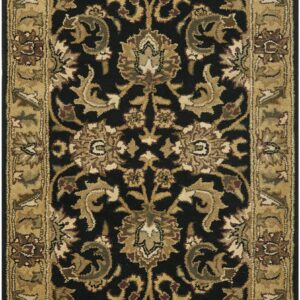 SAFAVIEH Classic Collection 3' x 5' Black / Gold CL252A Handmade Traditional Oriental Premium Wool Area Rug