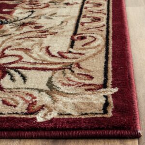 SAFAVIEH Lyndhurst Collection Area Rug - 5'3" x 7'6", Red & Ivory, Traditional European Medallion Design, Non-Shedding & Easy Care, Ideal for High Traffic Areas in Living Room, Bedroom (LNH328C)