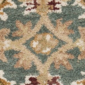 SAFAVIEH Anatolia Collection Area Rug - 6' x 9', Teal Blue & Taupe, Handmade Traditional Oriental Wool, Ideal for High Traffic Areas in Living Room, Bedroom (AN549B)