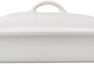 Le Creuset Stoneware Heritage Covered Rectangular Casserole, 4 qt. (12" x 9"), White