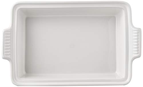 Le Creuset Stoneware Heritage Covered Rectangular Casserole, 4 qt. (12" x 9"), White