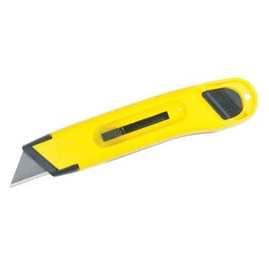 stanley : plastic light-duty utility knife with retractable blade, yellow -:- sold as 2 packs of - 1 - / - total of 2 each