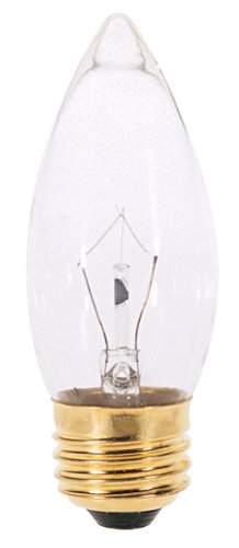 Satco S3231 120V Medium Base 25-Watt B11 Light Bulb, Clear, 1 x 1 x 3.9 Inch