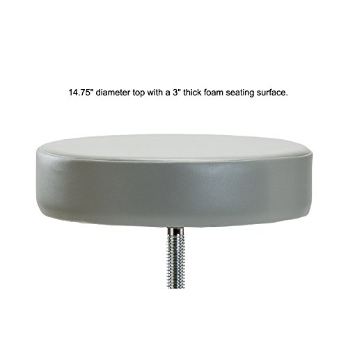 Perch Retro Rolling Exam Stool with Stationary Caps, Black Vinyl