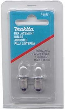 Makita A-90261 Replacement Bulbs for Makita Rechargeable Flashlight ML180, 18V, 2 Pack