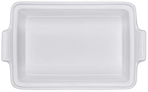 Le Creuset Stoneware Heritage Covered Rectangular Casserole, 4 qt. (12" x 9"), White