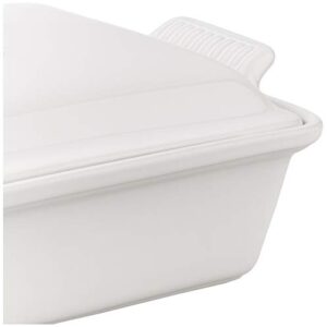 Le Creuset Stoneware Heritage Covered Rectangular Casserole, 4 qt. (12" x 9"), White