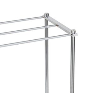 Organize It All Freestanding 3 Bar Chrome Bathroom Towel Rack with Bottom Shelf