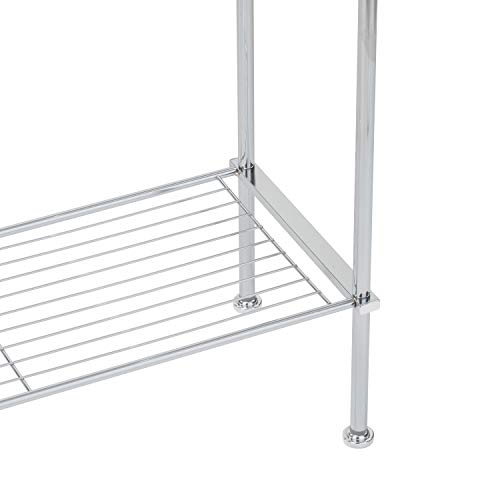 Organize It All Freestanding 3 Bar Chrome Bathroom Towel Rack with Bottom Shelf