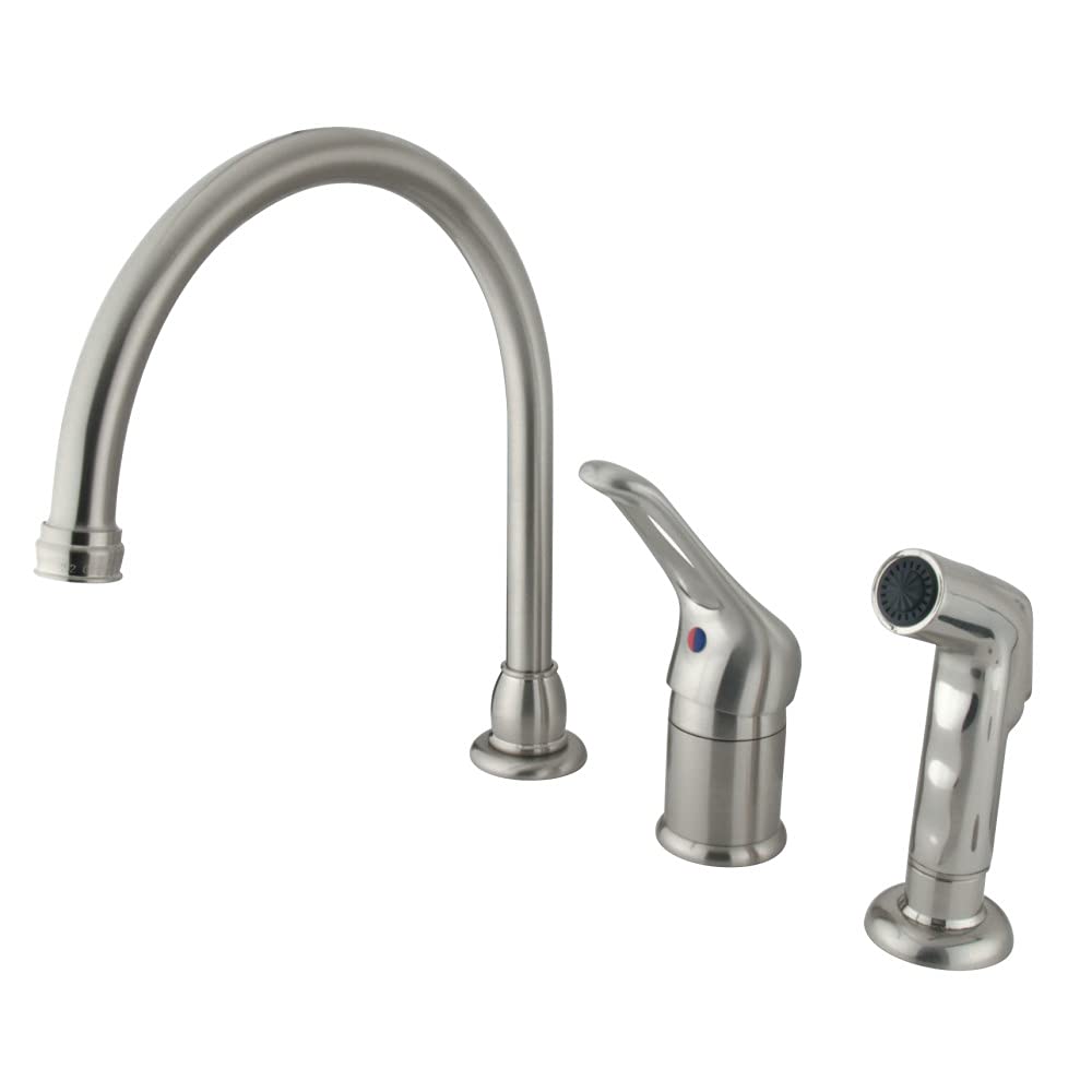 Kingston Brass KB818 Wyndham Widespread Kitchen Faucet, 9", Brushed Nickel