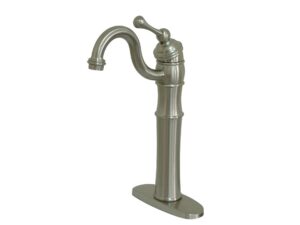 kingston brass kb3428bl victorian vessel sink faucet, brushed nickel