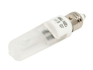 bulbrite halogen t4 q75fr/mc 120-volt halogen jd type mini-candelabra e11 bulb, frosted, 75-watt