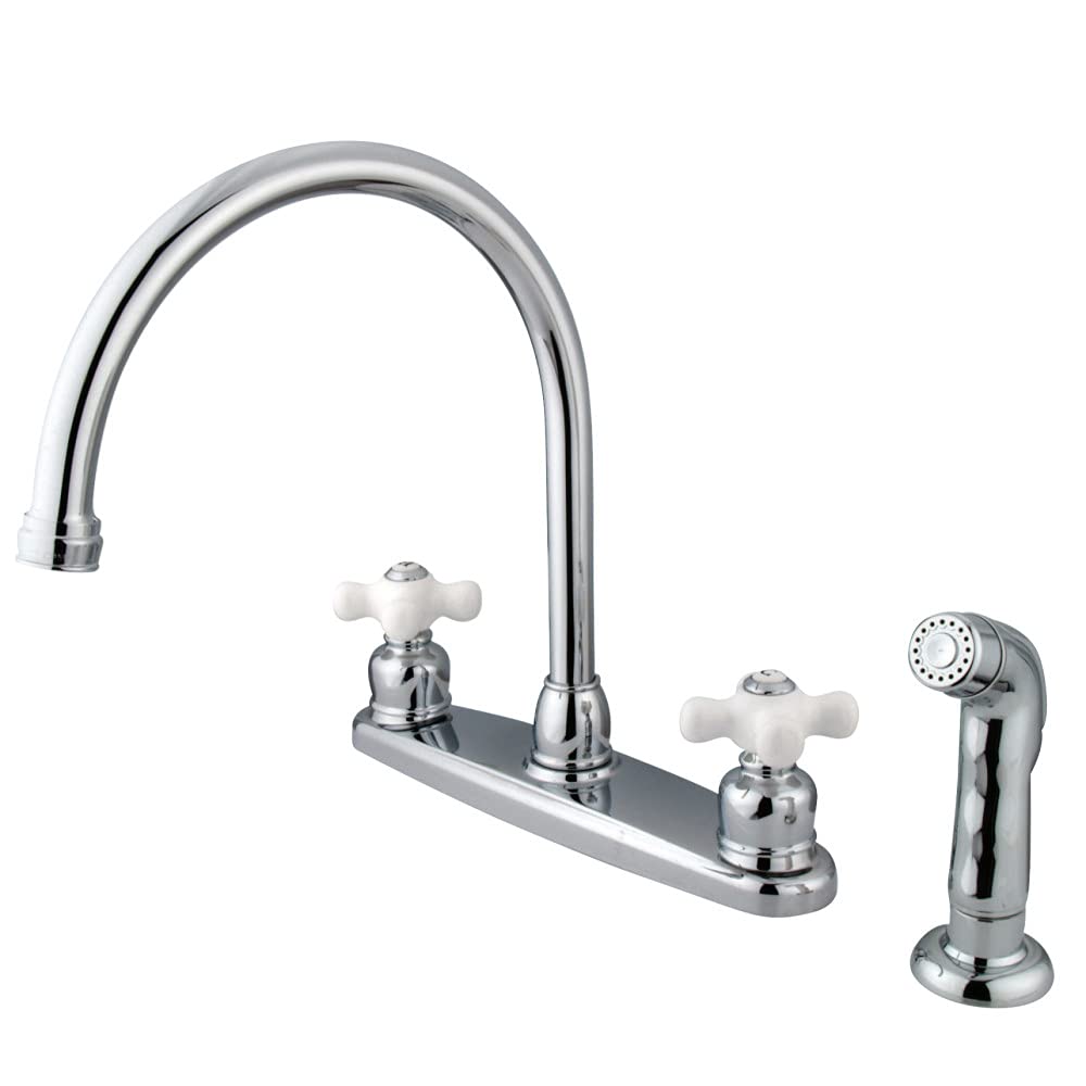 Kingston Brass KB721PXSP Vintage 8" Centerset Kitchen Faucet, 8-3/4" in Spout Reach, Polished Chrome