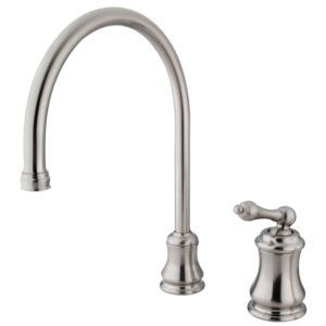 kingston brass ks3818alls widespread kitchen faucet without sprayer, 9", brushed nickel