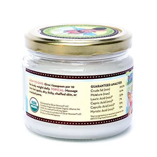 CocoTherapy Organic Virgin Coconut Oil, 8 Ounces, Natural Supplement for Dog Skin Coat Digestion and Immunity