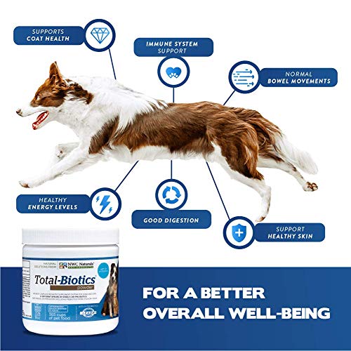 Total-Biotics Advanced Probiotic Powder for Dogs and Cats, With Pre-Biotics, Dog and Cat Probiotics, Immune and Digestive Support. 2.22-ounce Jar by NWC Naturals (14615)