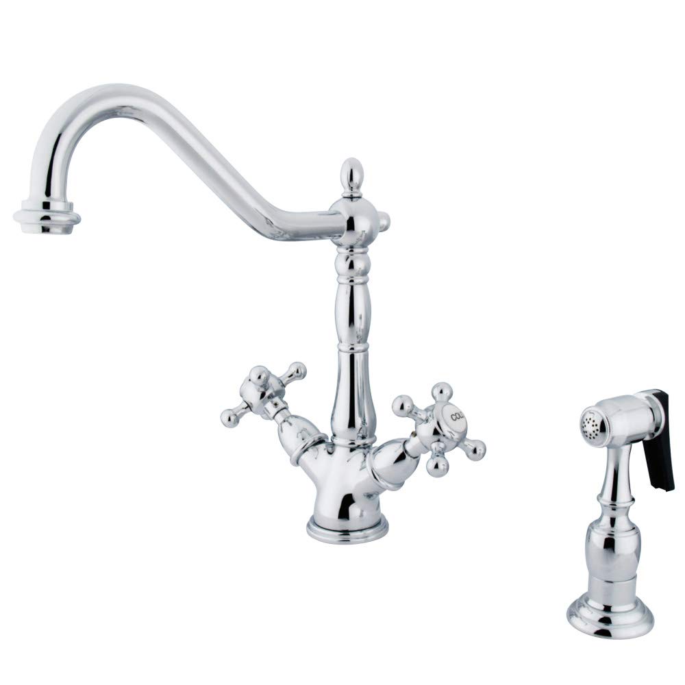 Kingston Brass KS1231BXBS Heritage Kitchen Faucet, Polished Chrome