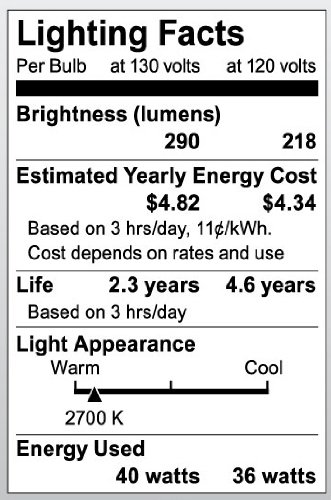 Satco S3810 130V Medium Base 40-Watt A15 Light Bulb, Clear