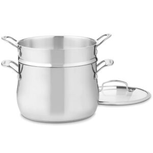 cuisinart contour stainless 6-quart, 3-piece pasta pot with cover